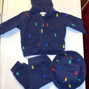Ralph Lauren baby set NWOT sz 3m (bucket hat 3/6m)